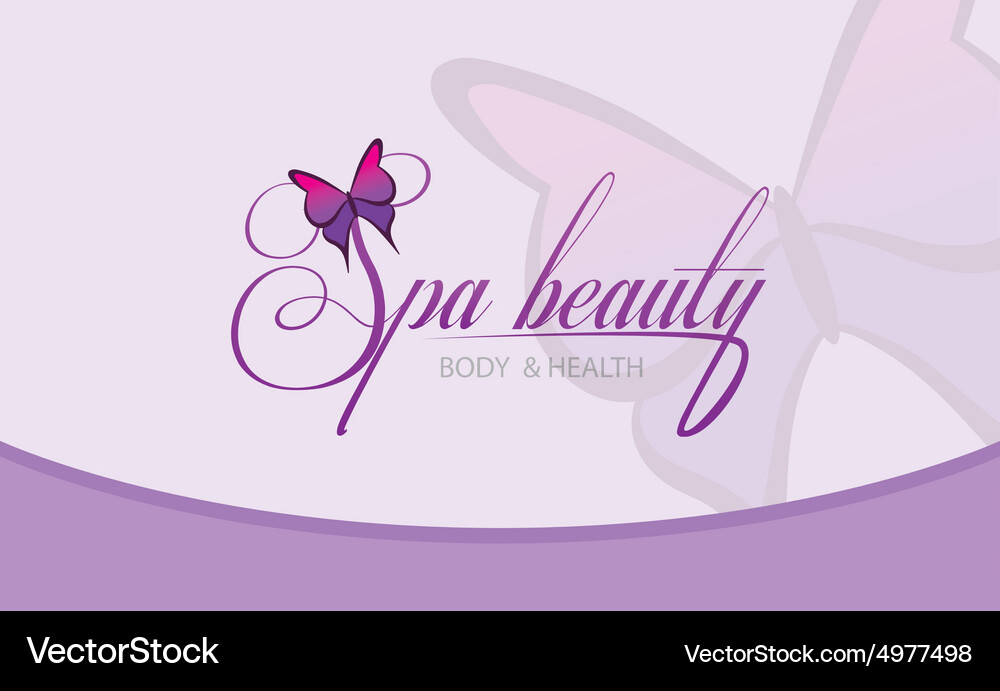 Colored background with text and spa icons Vector Image