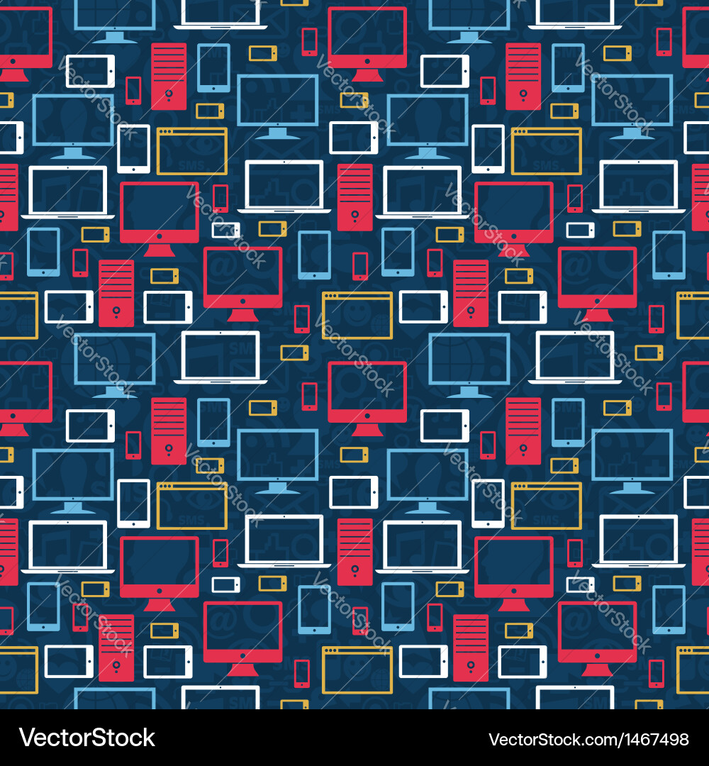 Computer icons seamless pattern vector image
