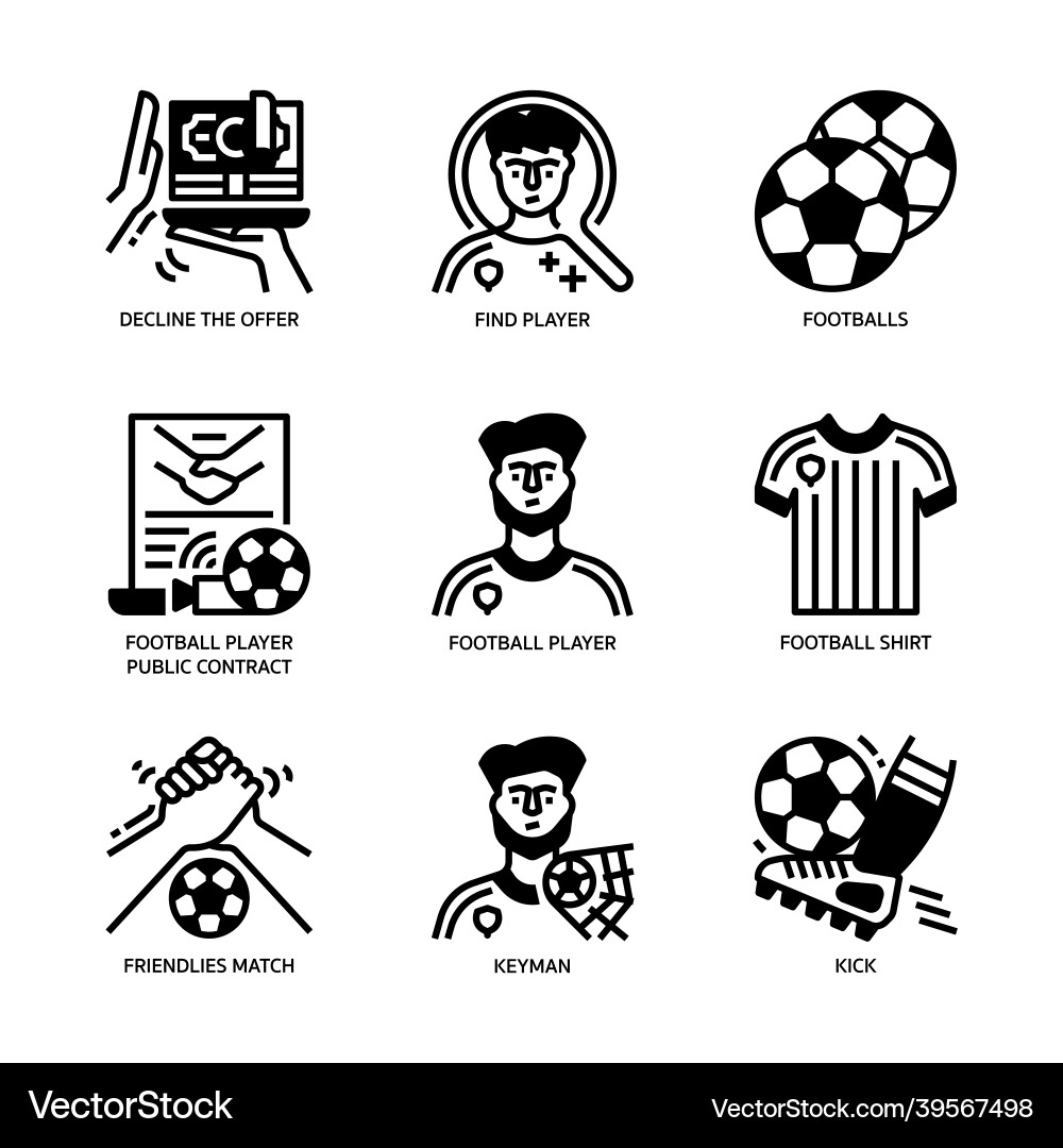 Football Transfer Icons Vector Image