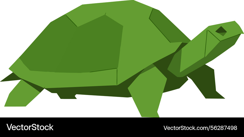 Green geometric turtle with angular shapes Vector Image