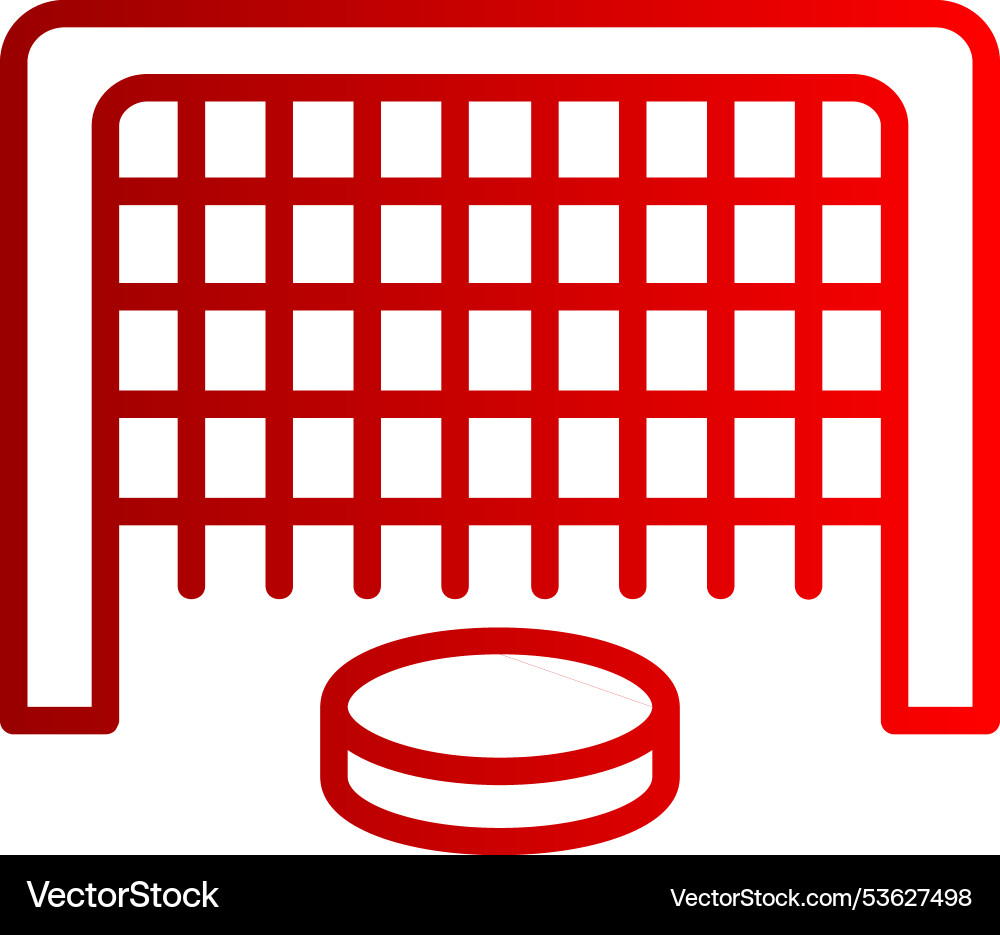 Hockey net line gradient icon Vector Image