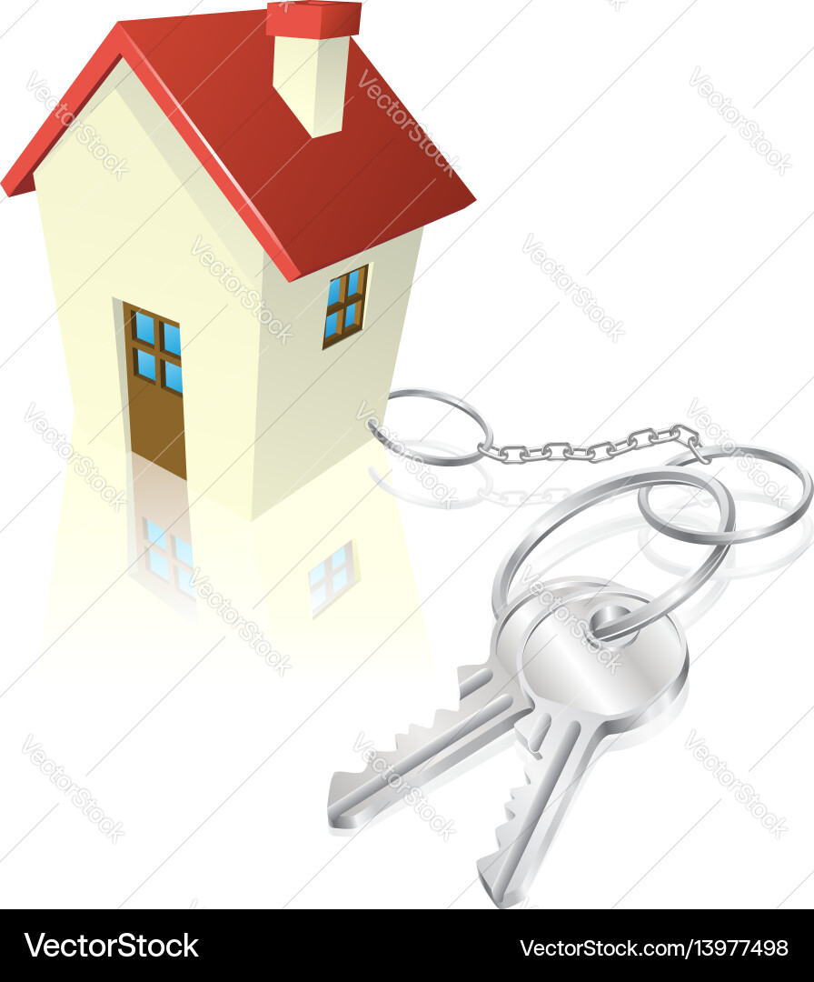 House with Keys as Keyring vector image