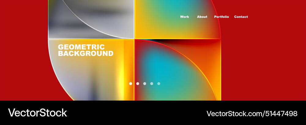 Round triangles and squares web site page template Round triangles and squares web site page template Vector Image