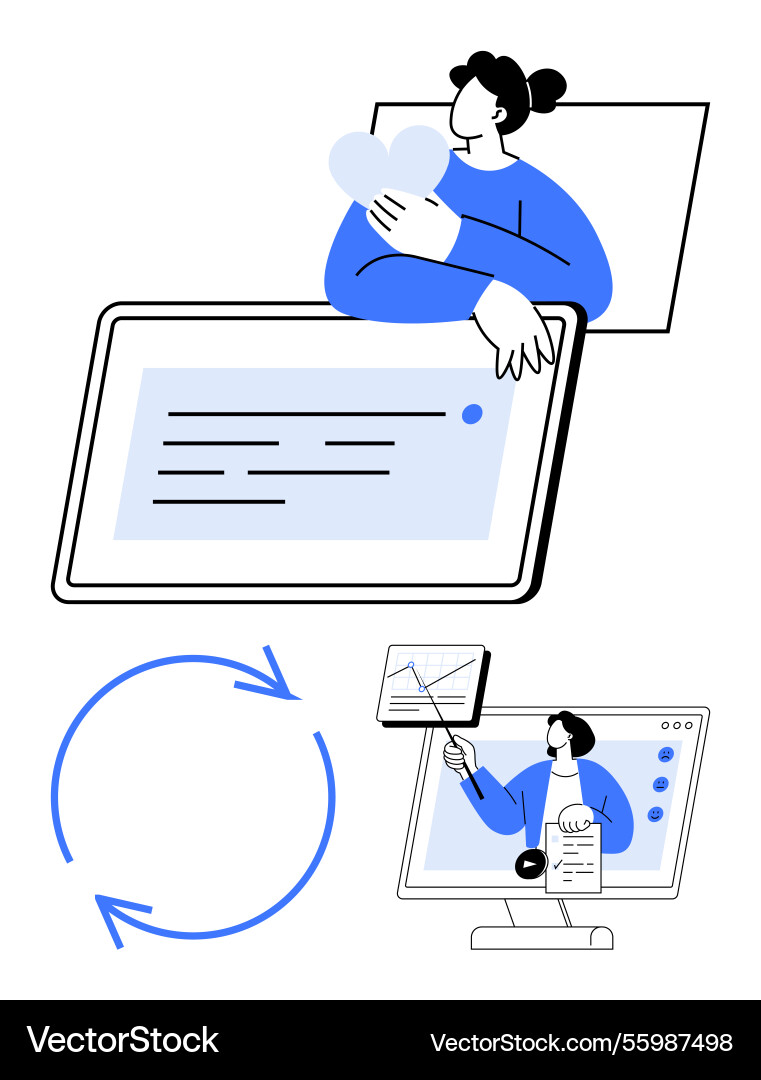 Teamwork and data analysis with tablet charts Teamwork and data analysis with tablet charts vector image