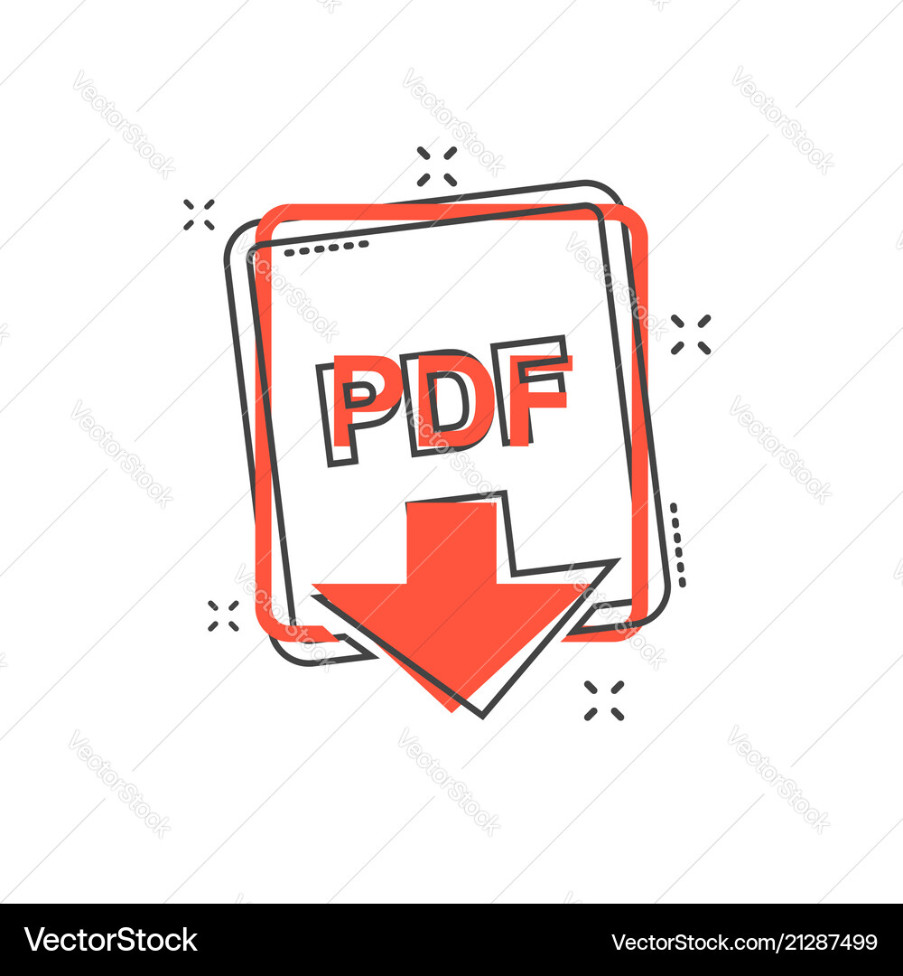 Cartoon pdf file icon in comic style download – Royalty-Free Vector |  VectorStock, image size:1000x1080