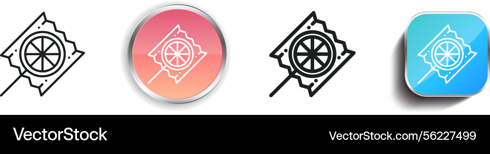 Lollipop icon thin linear regular and button vector image
