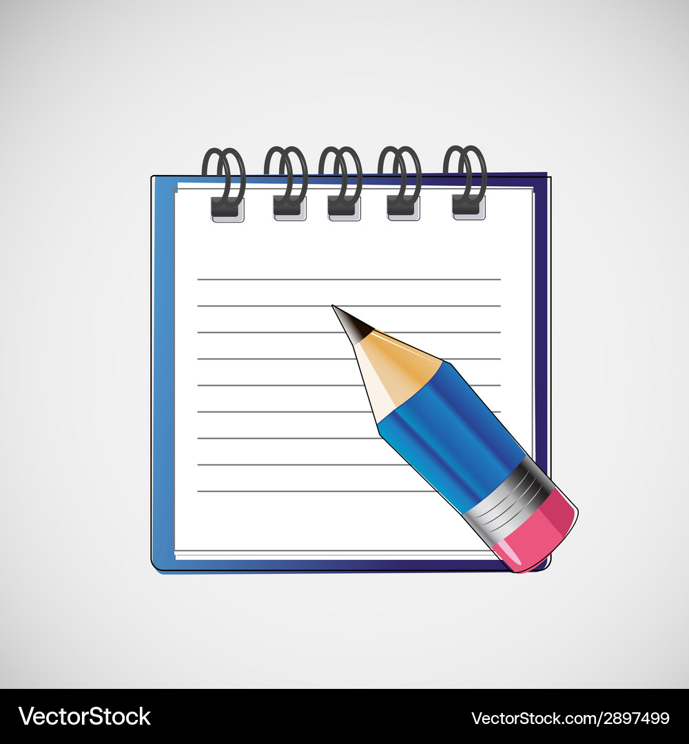 Notebook with clean sheets un pencil Vector Image