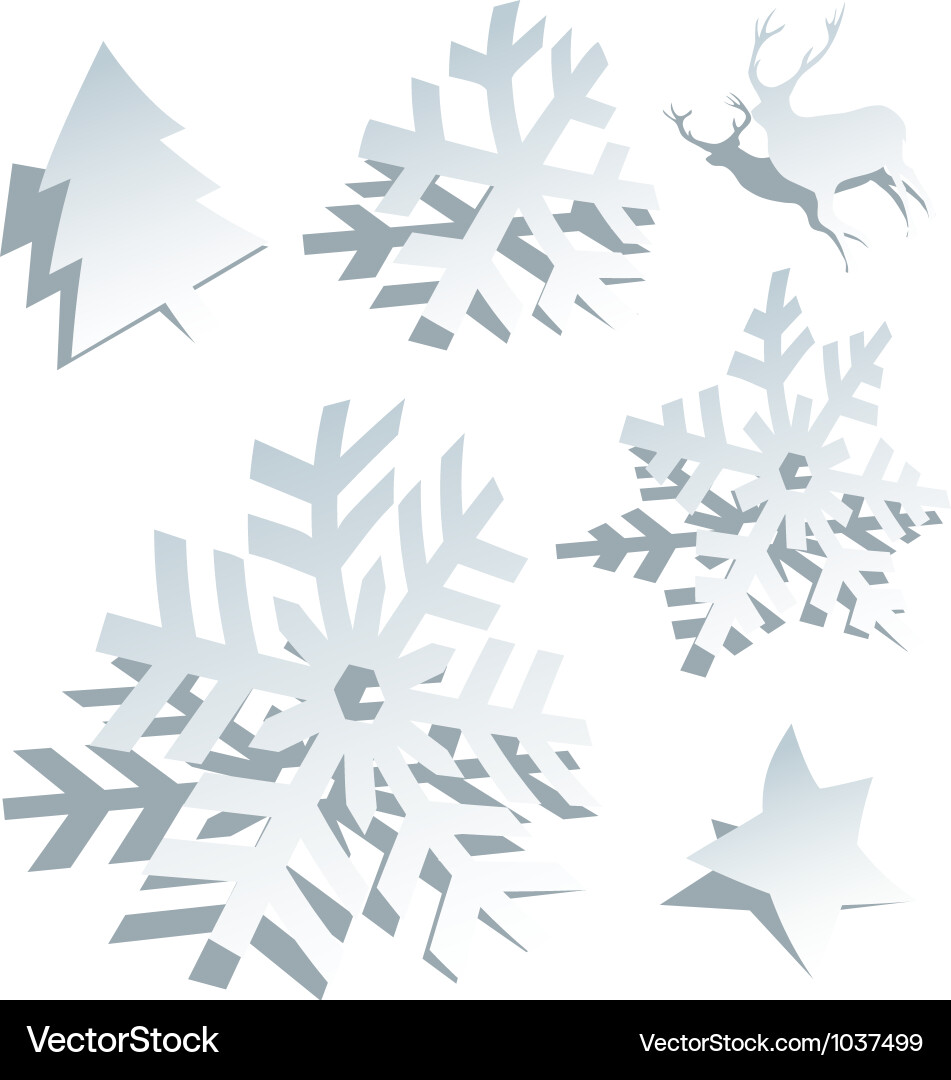 Paper Snowflake Collection vector image