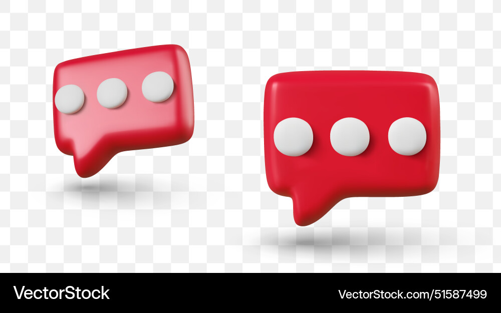 Set of red speech bubbles with three dots Set of red speech bubbles with three dots vector image
