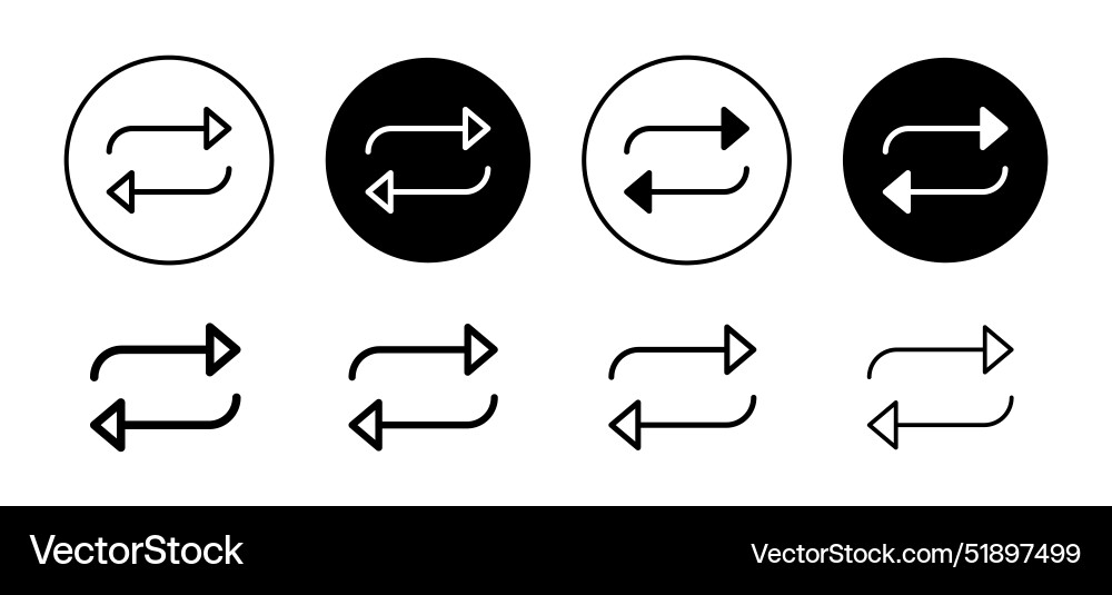 Transfer arrows icon set collection for web Transfer arrows icon set collection for web Vector Image