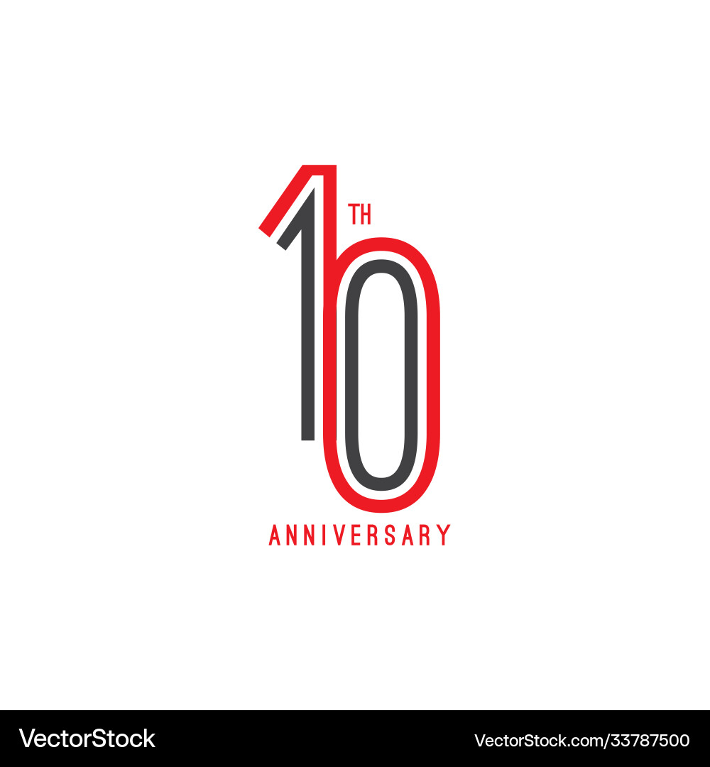 10 th anniversary template design vector image