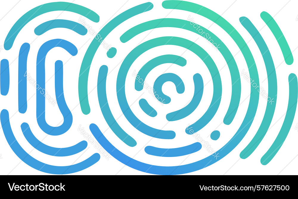Abstract fingerprint swirl security icon design vector image