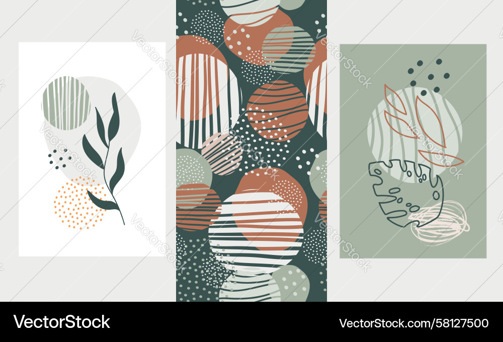 Boho Abstract Prints - Nature & Patterns Vector Image