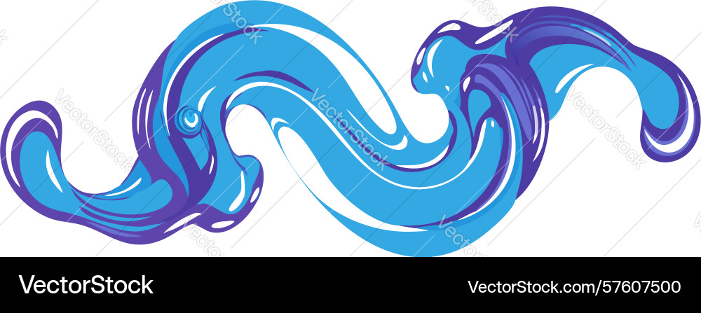 Bold wavy fluid abstract design element vector image