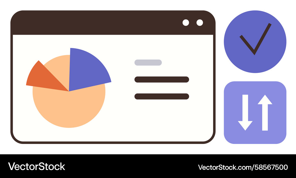 Data Analysis Dashboard with Chart & Checklists Vector Image