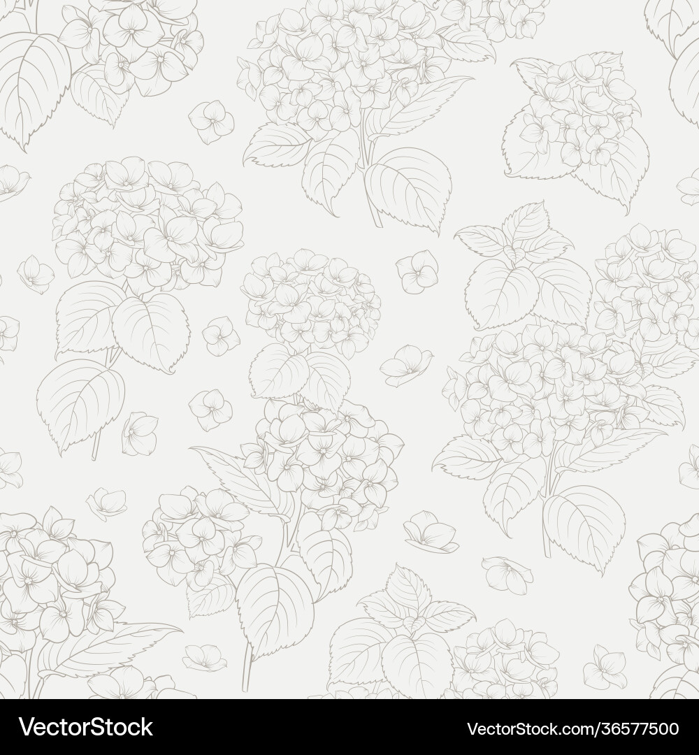 Hydrangea Floral Pattern Vector Image
