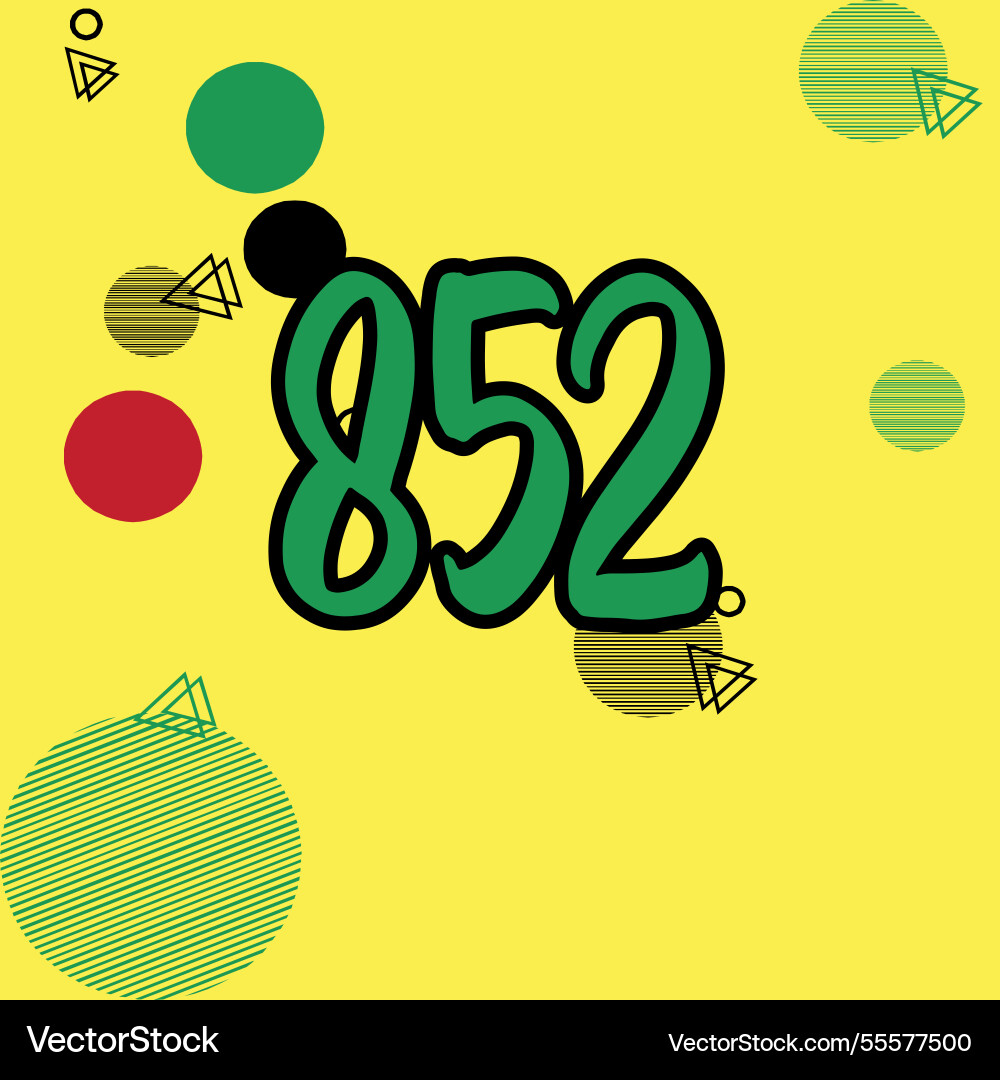 Number font design with decorative dots Vector Image