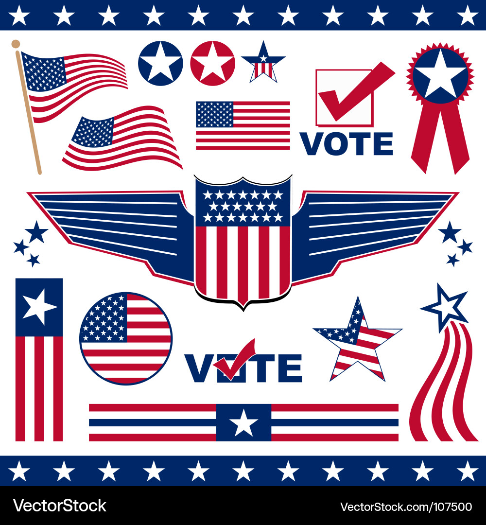 Patriotic Ribbon & Stars vector image