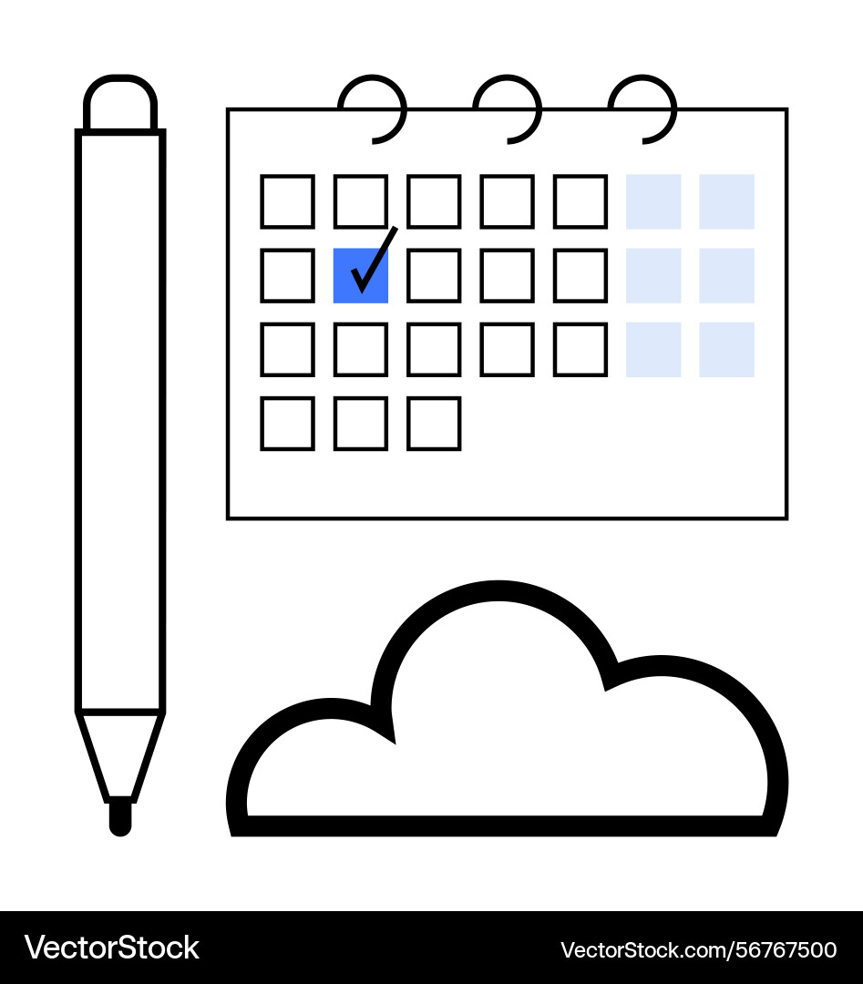 Scheduling tasks with cloud integration Scheduling tasks with cloud integration Vector Image