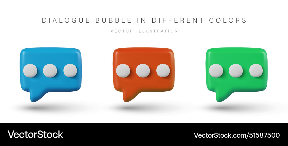 Set of dialog bubbles different colors 3d Set of dialog bubbles different colors 3d Vector Image