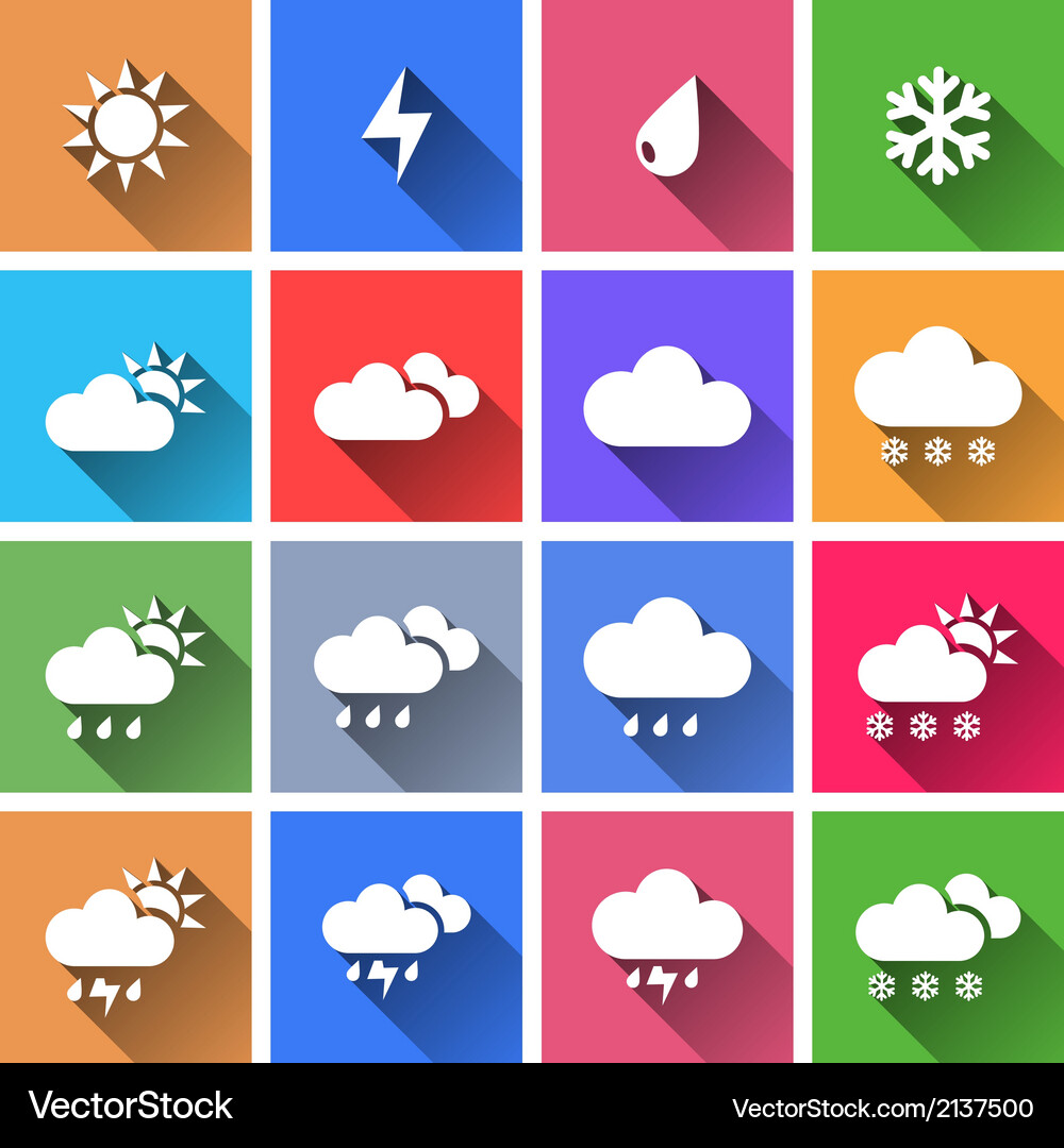 Set of flat color buttons Vector Image