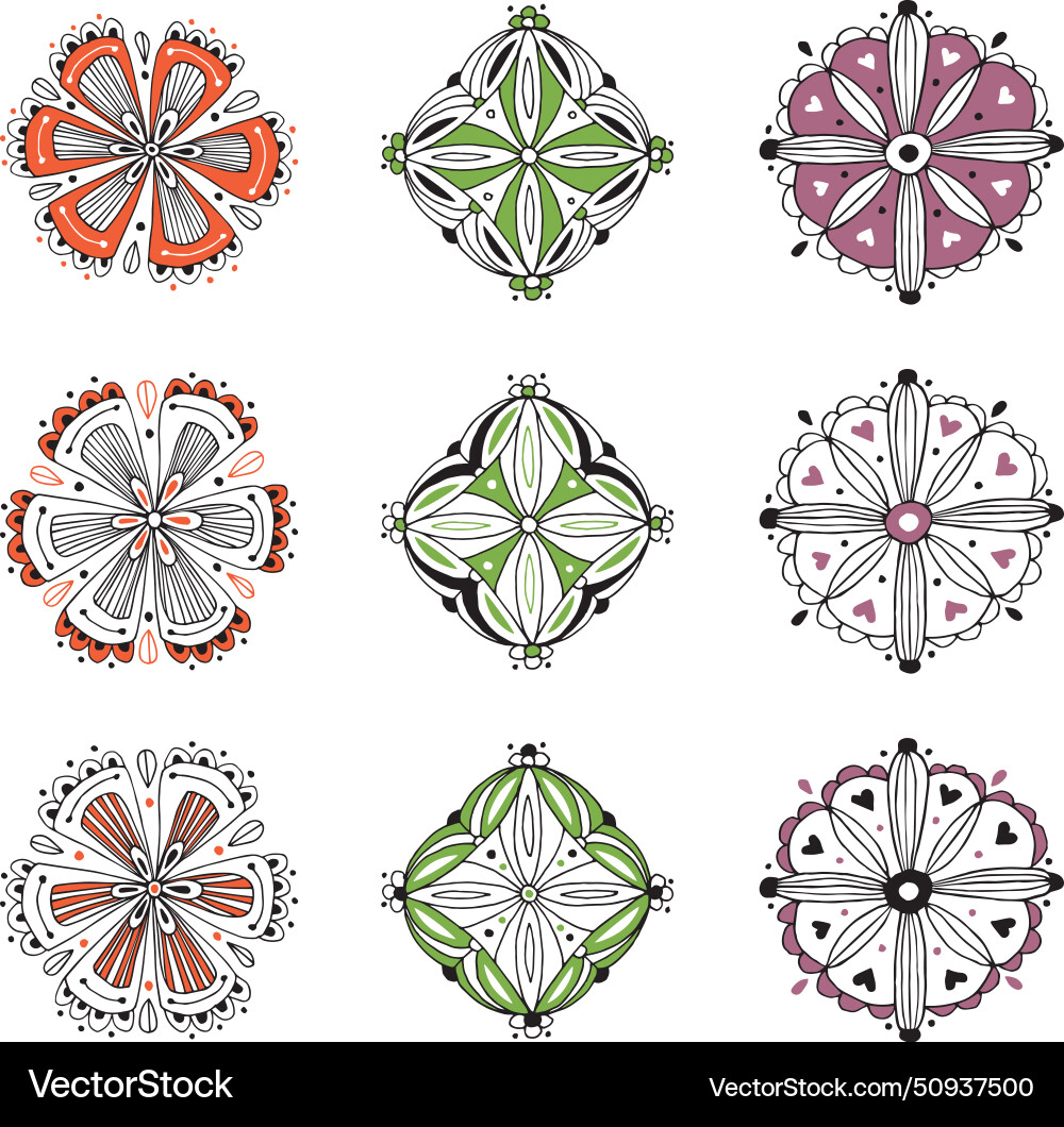 Set of ornaments vector image