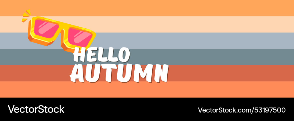 Super hello autumn banner with text Super hello autumn banner with text vector image