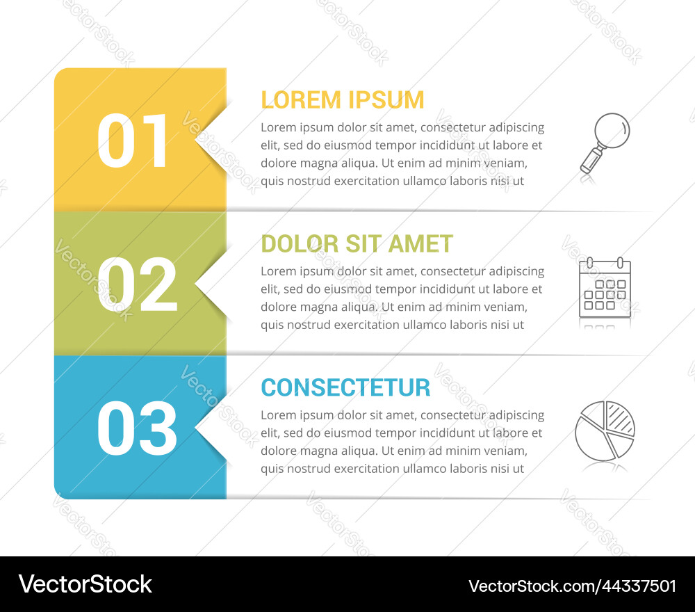 3 Step Workflow Infographic Template vector image