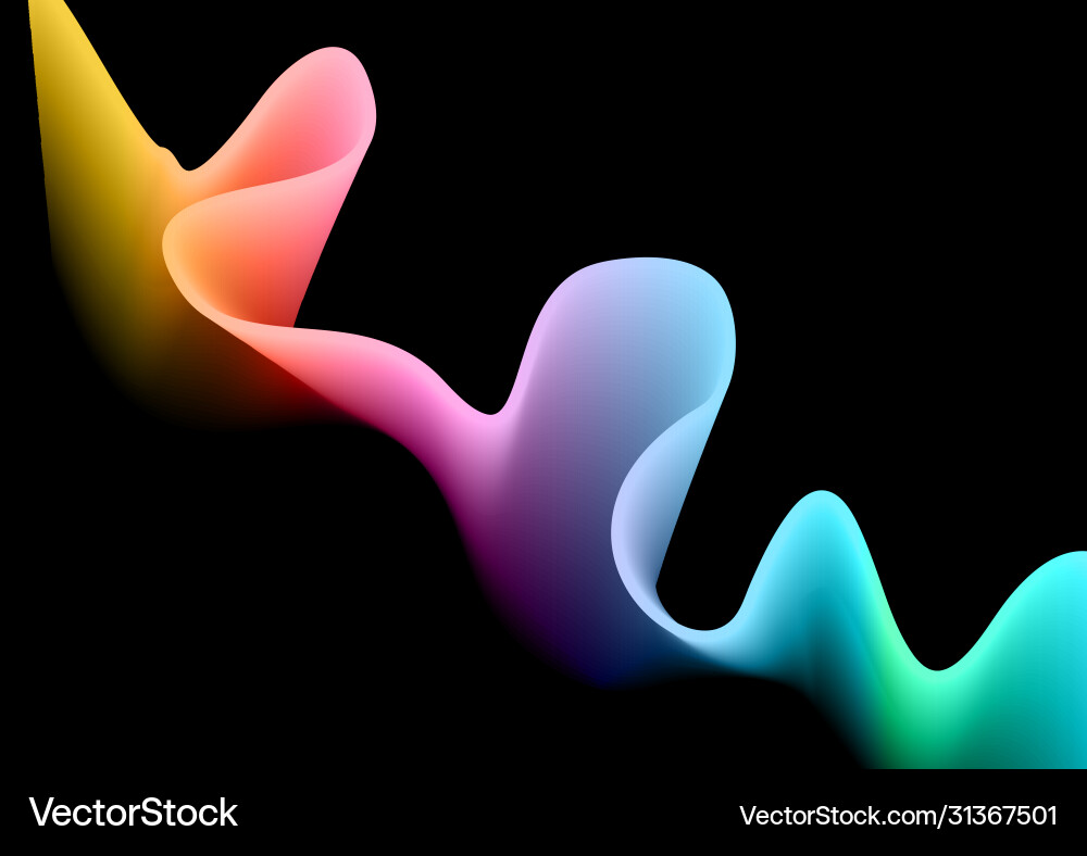Abstract design background with rainbow flowing vector image