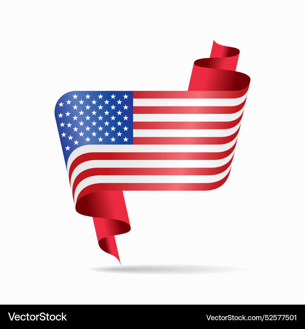 American Flag Ribbon Background vector image