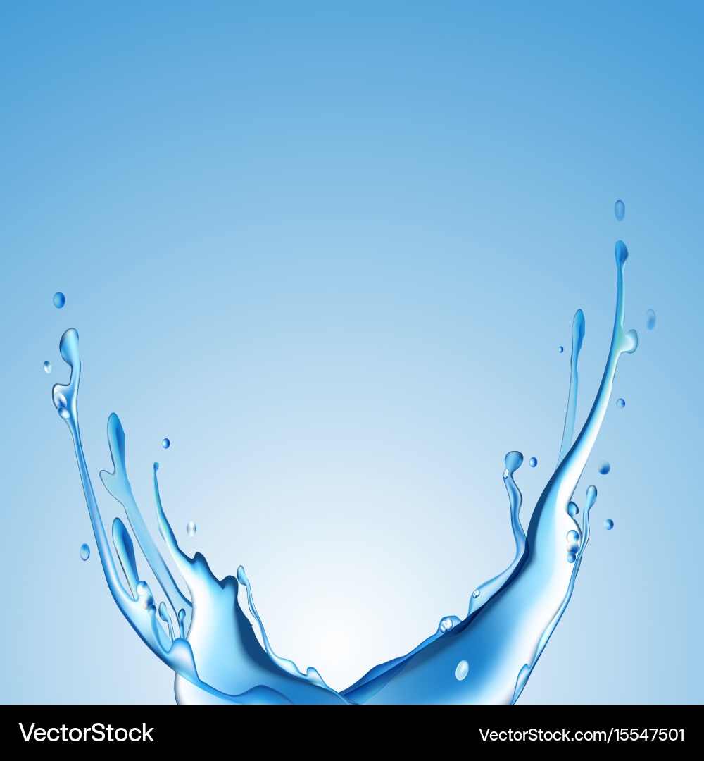 Blue Water Splash, Isolated on Transparent Backgro Vector Image