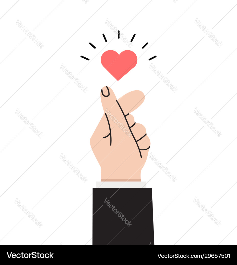 Business hands with sign mini heart Business hands with sign mini heart vector image