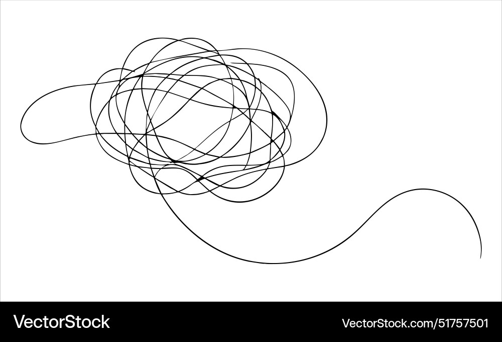Chaotically tangled one line continuous drawing Chaotically tangled one line continuous drawing vector image