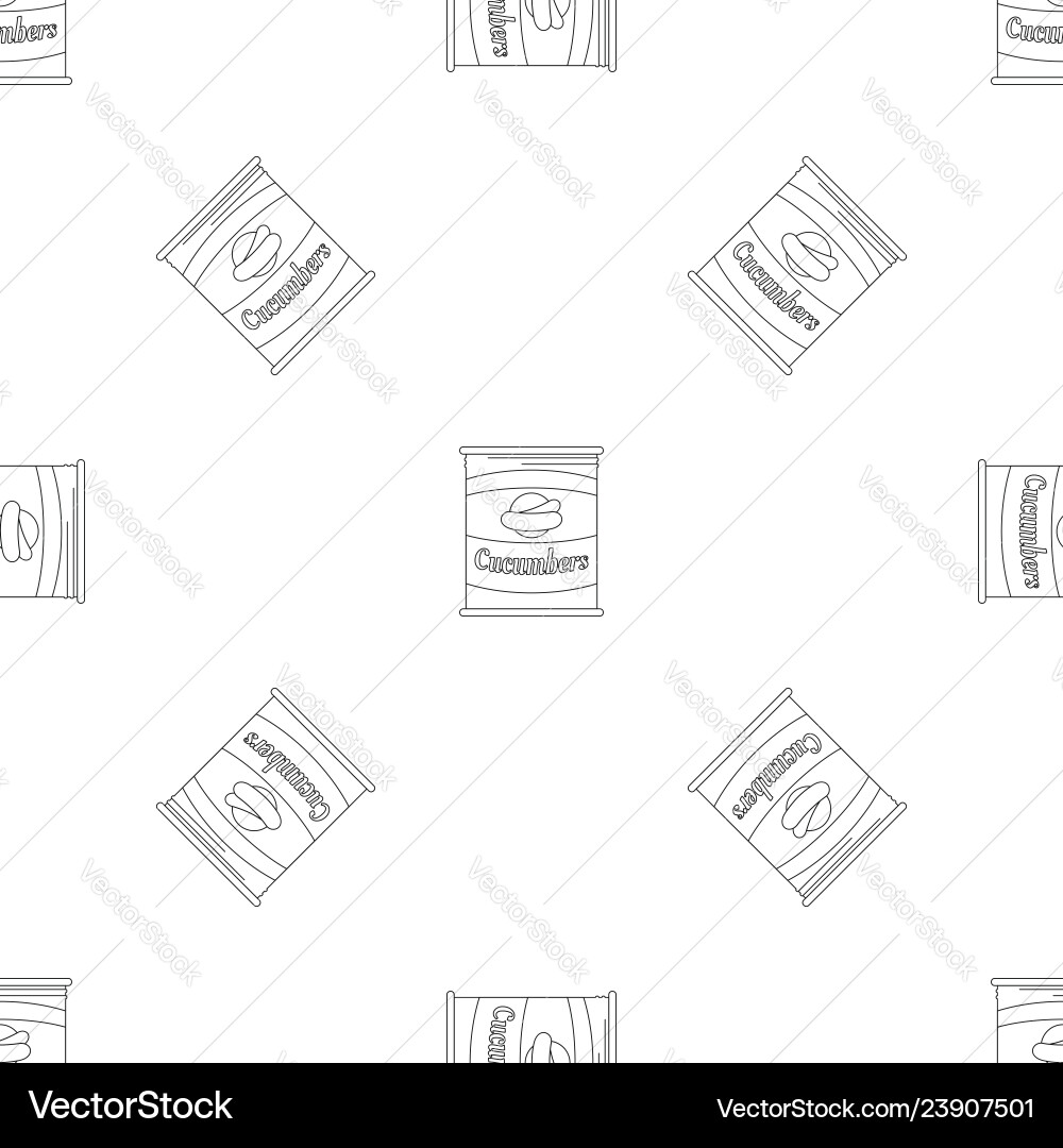 Cucumbers tin can pattern seamless Cucumbers tin can pattern seamless vector image