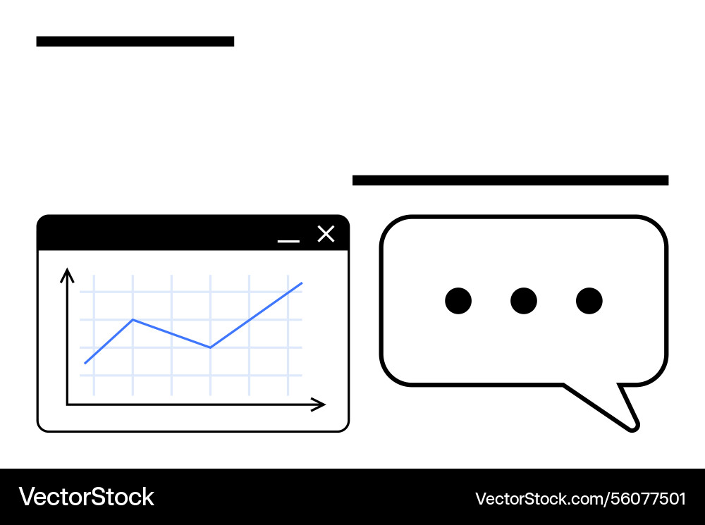 Data analysis and communication chart with growth Data analysis and communication chart with growth vector image