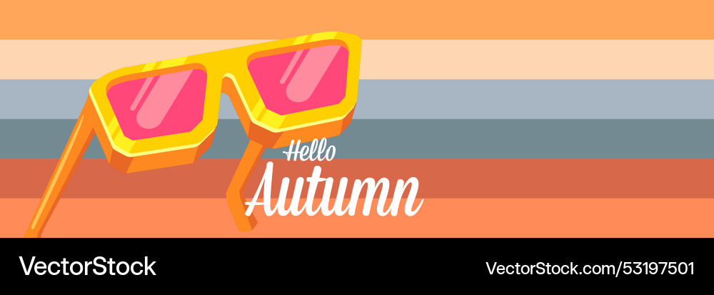 Super hello autumn banner with text Super hello autumn banner with text vector image