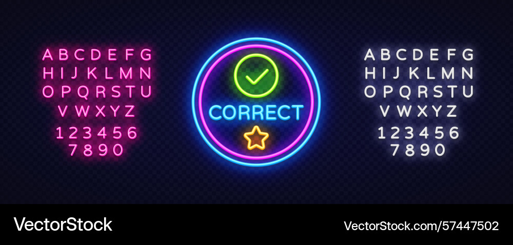 Circular glowing badge with check mark and word Circular glowing badge with check mark and word vector image