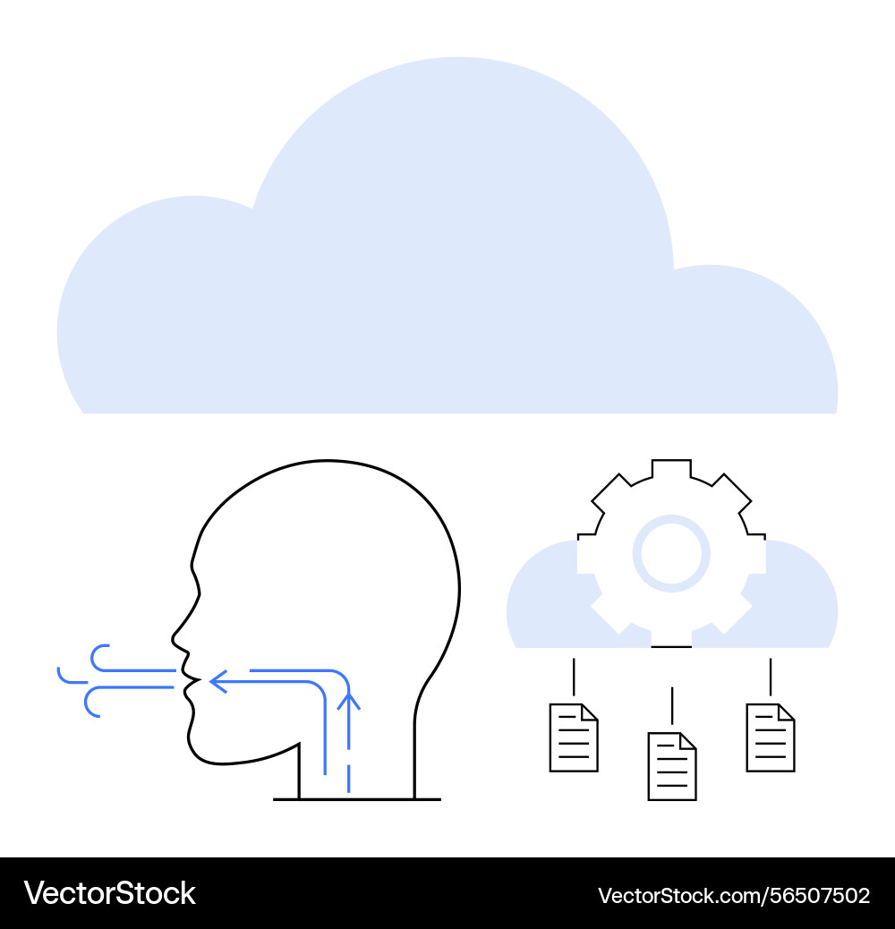 Cloud-based voice recognition and data processing Cloud-based voice recognition and data processing vector image