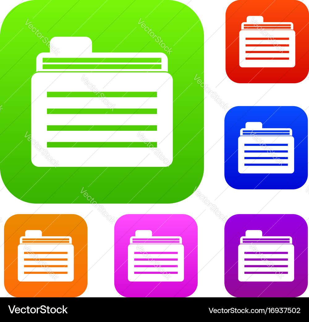 File folder set collection vector image