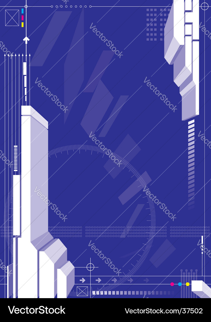 Geometric Tech Blueprint Vector Image