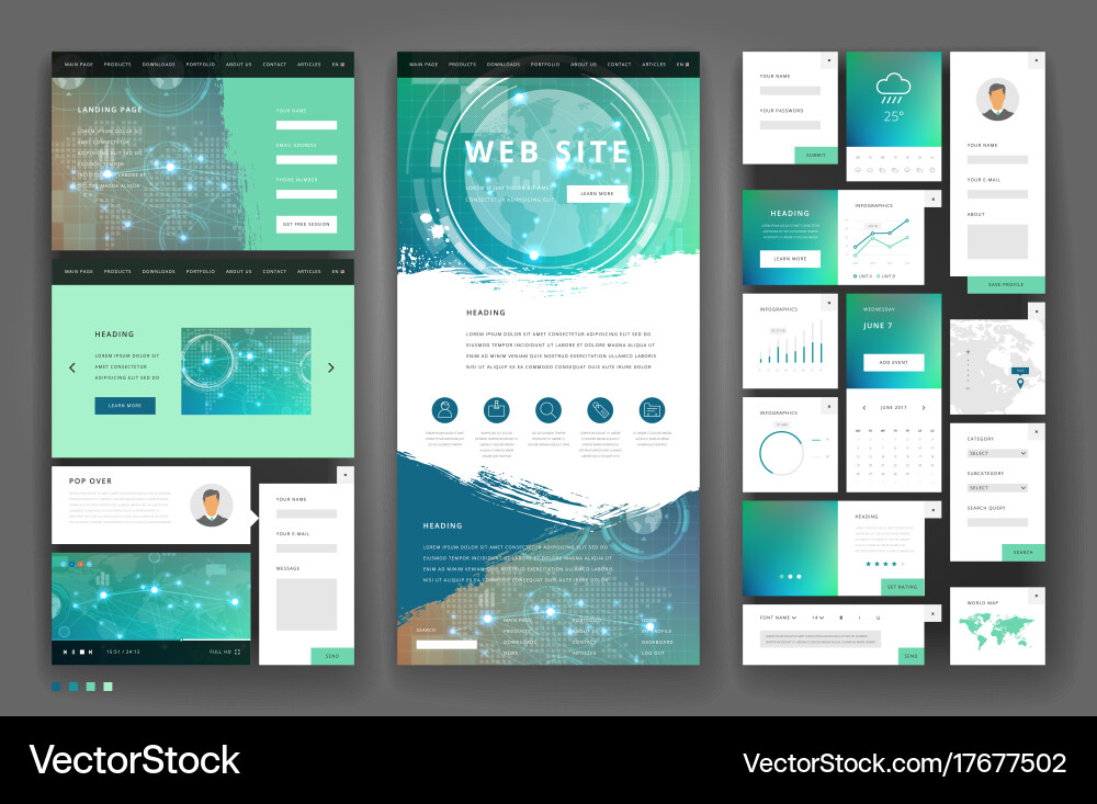 Modern Website Interface Template Vector Image