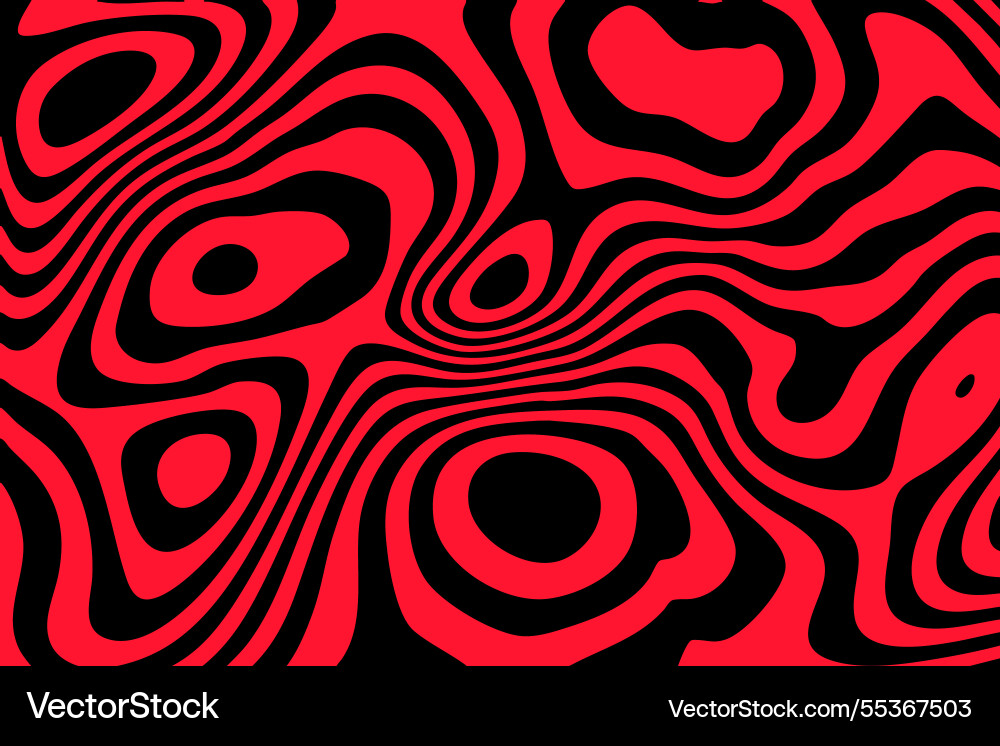 Abstract pattern with red waves on black Abstract pattern with red waves on black vector image