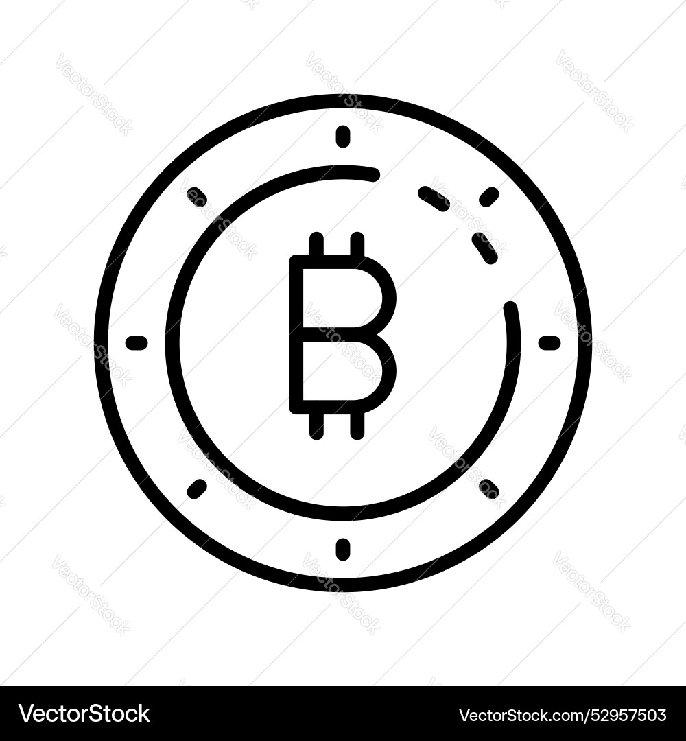 Bitcoin icon outline style design isolated Bitcoin icon outline style design isolated Vector Image