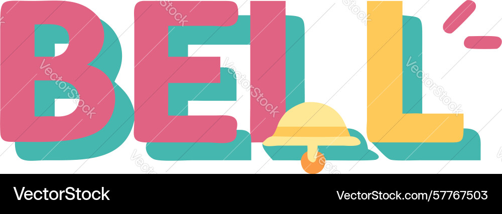 Energetic bell- text design dynamic typography Vector Image