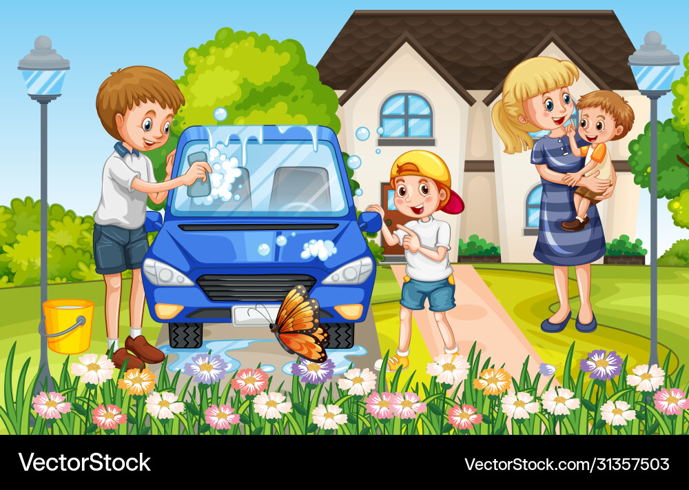 Szene mit Familie eine gute Zeit zu Hause Szene mit Familie eine gute Zeit zu Hause vektorbild