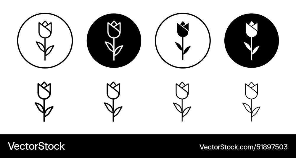 Tulip icon set collection for web Vector Image