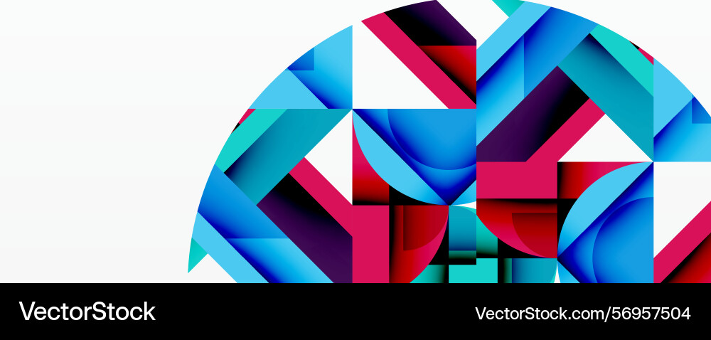 Abstract geometric shapes form partial circle Abstract geometric shapes form partial circle vector image