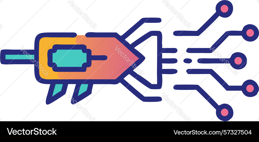 Advanced cybersecurity data flow connection icon Vector Image