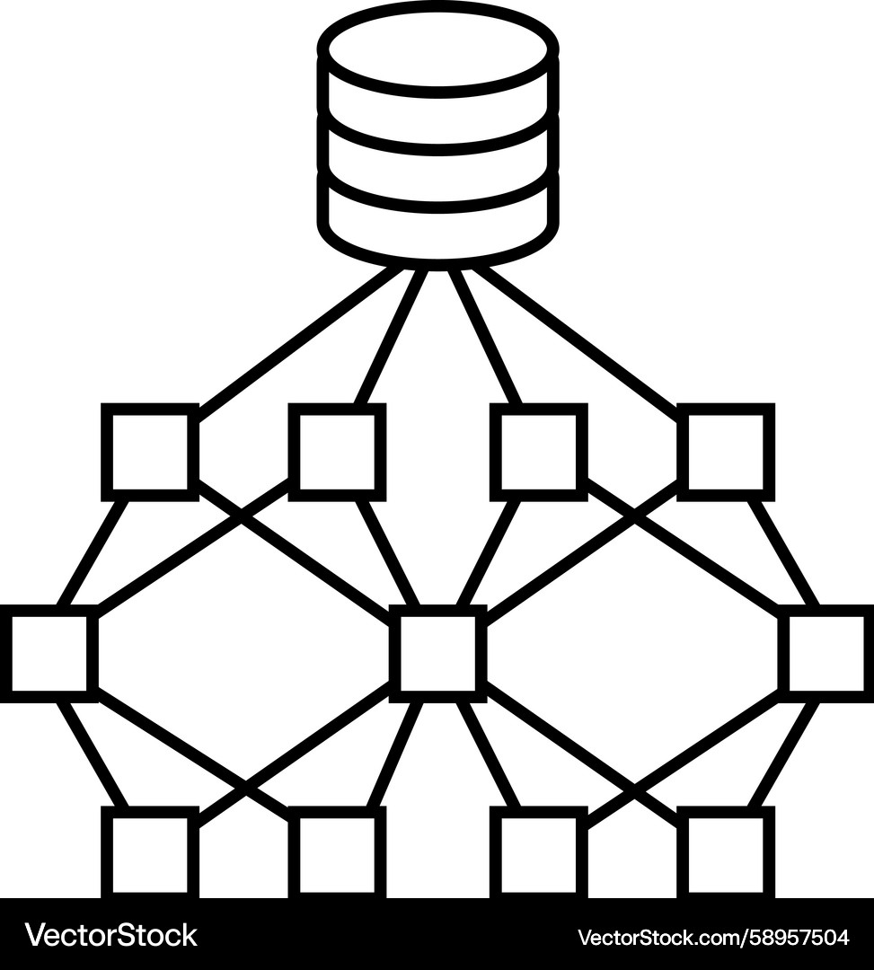 Big Data Network Nodes Icon Vector Image
