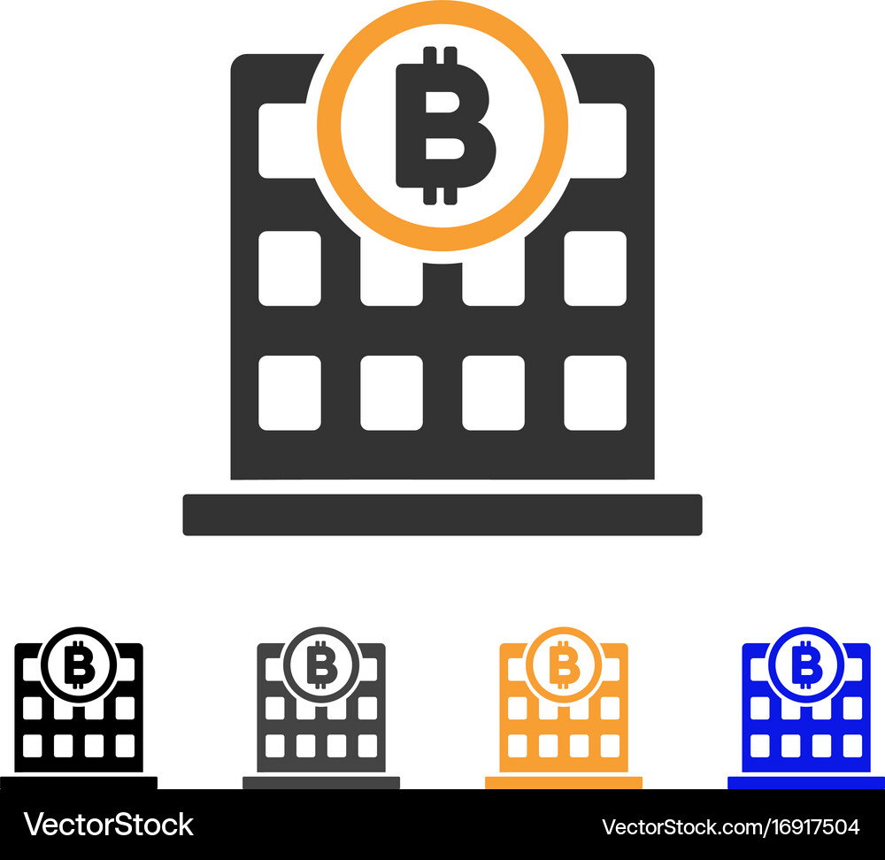 Bitcoin corporation building icon – Royalty-Free Vector | VectorStock